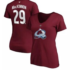 FANATICS Women's Nathan MacKinnon Colorado Avalanche VNeck Shirt NHL 3X Plus NWT